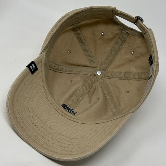 Fishbone Dad Hat Baseball Cap Fish Block Headwear 6 Panel Strapback Tan Beige - Picture 4 of 10